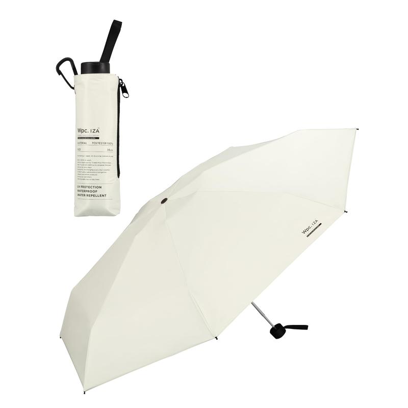 Wpc. IZA 男の晴雨兼用傘【コンパクトなのに開くと大きい】LARGE&COMPACT オフ [遮光率100%・UVカット率100%・UPF50＋・晴雨兼用]日傘 メンズ イーザ 男性 折りたたみ傘 58cm おしゃれ 無地 ZA010-908-102