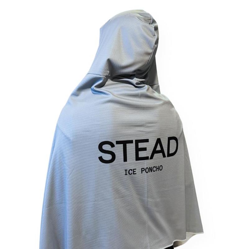 【STEAD】冷感アイスポンチョ|通販の虎で話題沸騰中 熱中症対策 スポーツ観戦 夏フェス 屋外イベント 冷感タオル UVカット 超軽量 冷感 ポケッタブル ポンチョ スティード 日焼け対策 (グレー)