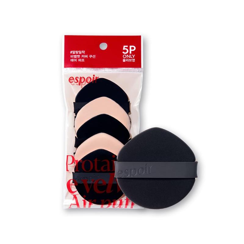 espoir ビーベルベットエアーパフ 5個入り BE VELVET AIR PUFF クッションファンデ メイク用パフ 化粧スポンジ しずく型 ふわふわ高密着 韓国コスメ エスポア公式