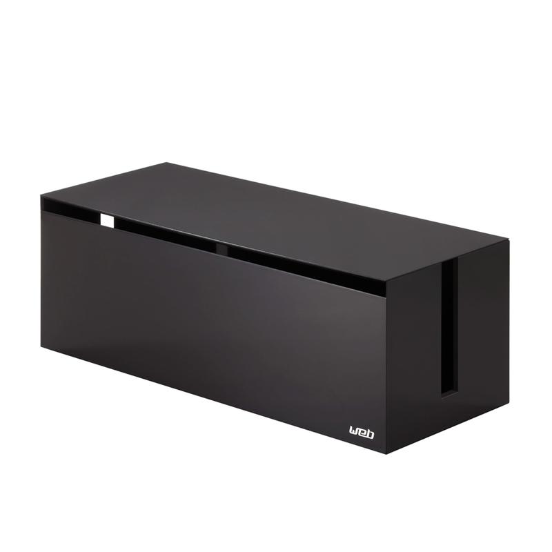 山崎実業(Yamazaki) ケーブルボックス ウェブ L ブラウン 約W40×D15.5×H14.5cm 電源タップ ケーブル 収納 2708