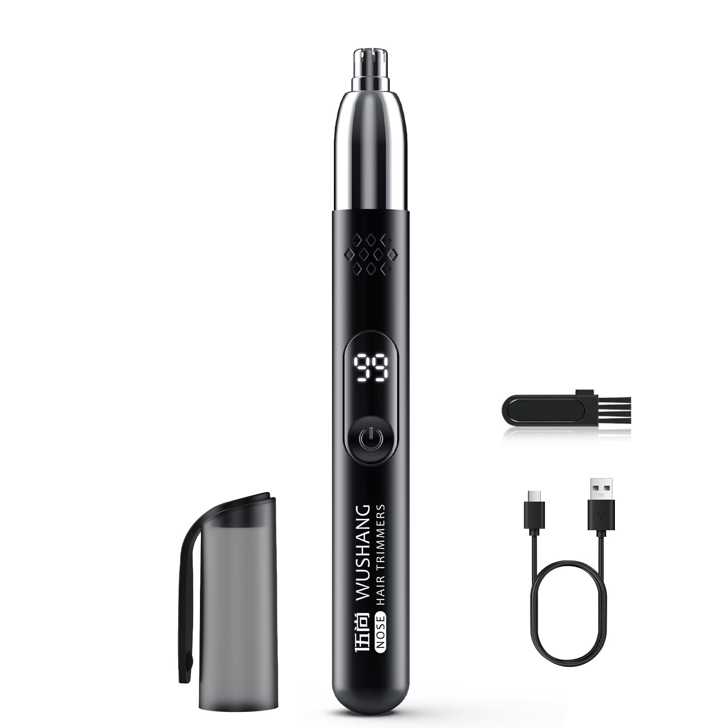 【小型・1台3役・LCD電量表示】鼻毛カッター-エチケットカッター-はな毛カッター-はなげカッター-日本語説明書付き