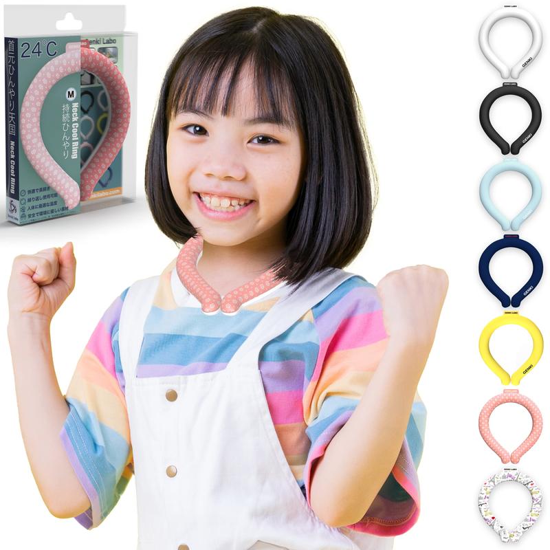 Genki Ice ネッククーラー 2025年増量両面カラー大進化! 24℃凍結 クールリング クールネックリング PCM 首 冷却 首ひんやりグッズ 冷却グッズ 大人 子供 L M S XS 熱中症対策 暑さ対策グッズ 日本の企業 屋外 キャンプ アウトドア (XS, 雪桜)