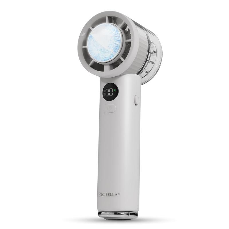 【2025年モデル瞬間冷却】シシベラ ハンディファン 冷却プレート 扇風機 小型 100段階風力調節 長時間稼働 接触冷感 クーラー機能 手持ち扇風機 暑さ対策グッズ ストラップ付き カラビナ付き グレージュレース