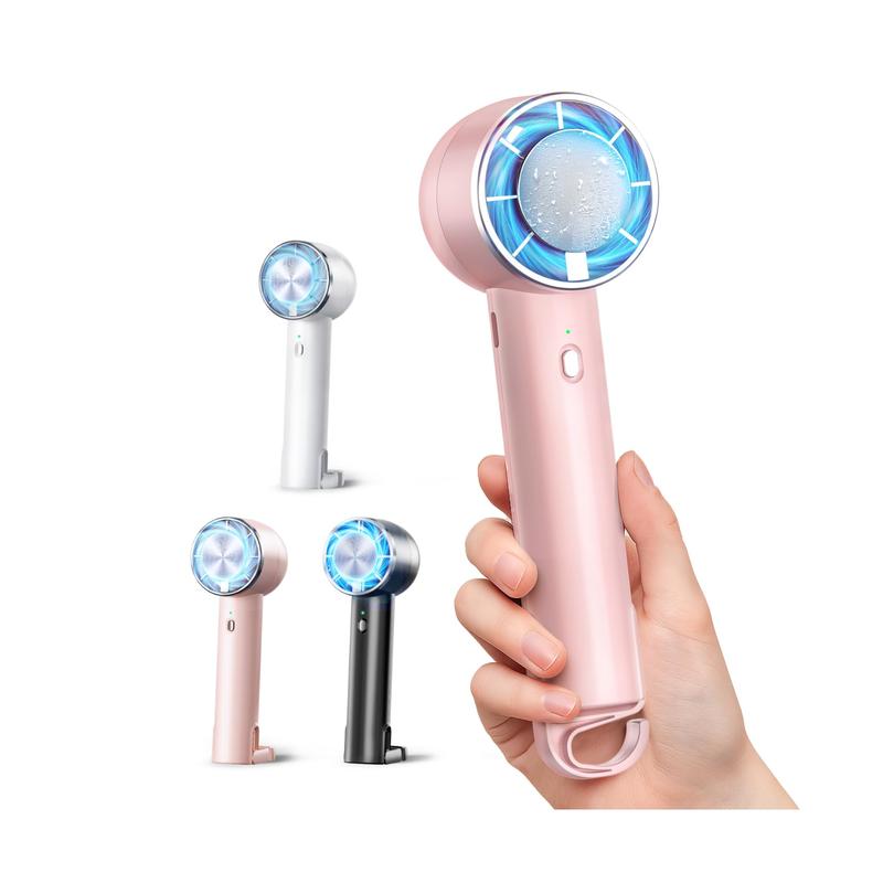 ハンディファン 冷却プレート 【1秒瞬間冷却 ・ 暴風】 携帯扇風機 ペルチェ素子 手持ち扇風機 強力 大風量 高速モーター搭載 TYPE-C充電式 6枚羽根 3段階調節 静音 小型ファン ミニファン 熱中症対策 暑さ対策 コンパクト 通勤通学/スポーツ観戦/車中泊/花火大会/登山旅行/アウトドアなどに適用 (ピンク)