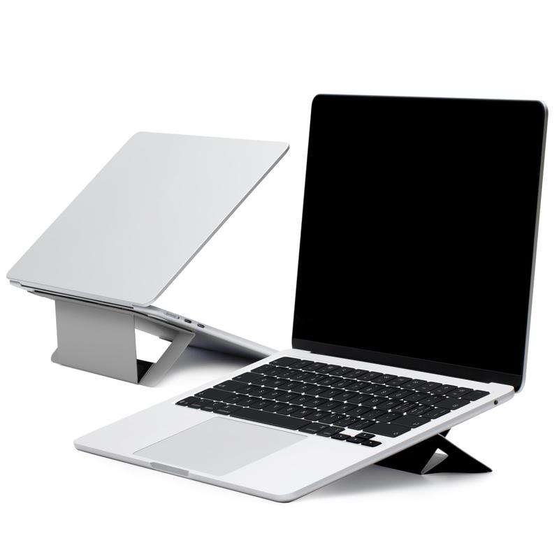 MOFT【公式直営店】ノートパソコンスタンド ノートPCスタンド 【中空デザイン】 持ち運び簡単 折りたたみ式 超薄型 安定性 15°&25°二段階調整可能 16インチまで対応 コンパクト PC/MacBook/ラップトップ/iPadタブレットに対応 パソコンスタンド 「貼り付け」 AirFlow (クールグレー)