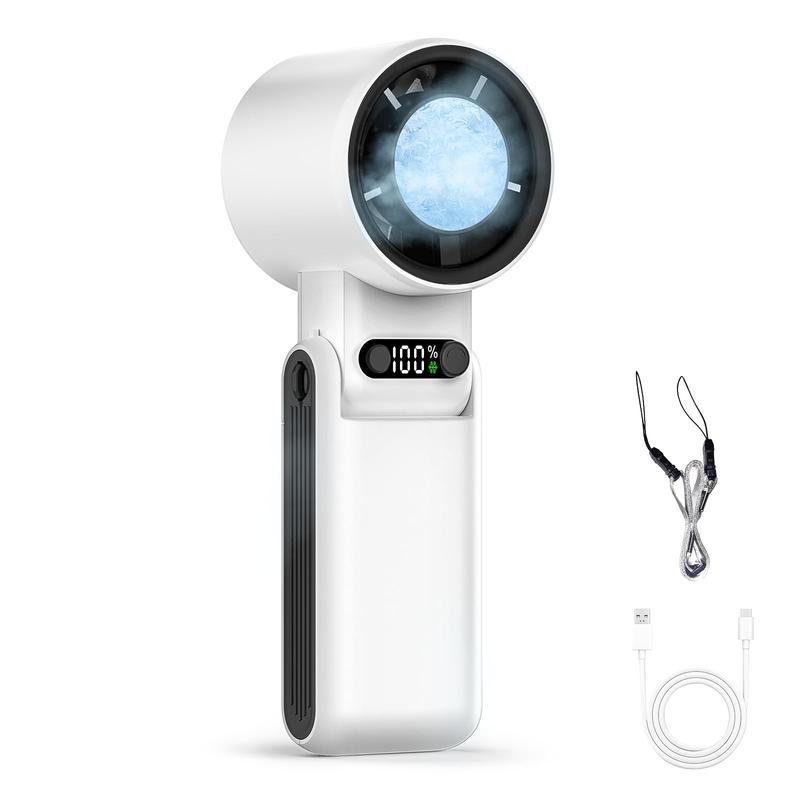 【猛暑退散・-20℃瞬時冷感】 ハンディファン 冷却プレート搭載 冷却ファン 純白 手持ち扇風機 6000mAh 大容量 強力 静音 VORAGA 4in1 100段階風量調整 Type-C充電式 ケーブル付属 LED液晶画面 7枚羽根 ハンディ扇風機 首掛け 通勤 通学 アウトドア 屋外 キャンプ スポーツ観戦 暑さ対策 熱中症対策 ストラップ付属 強力 ホワイト