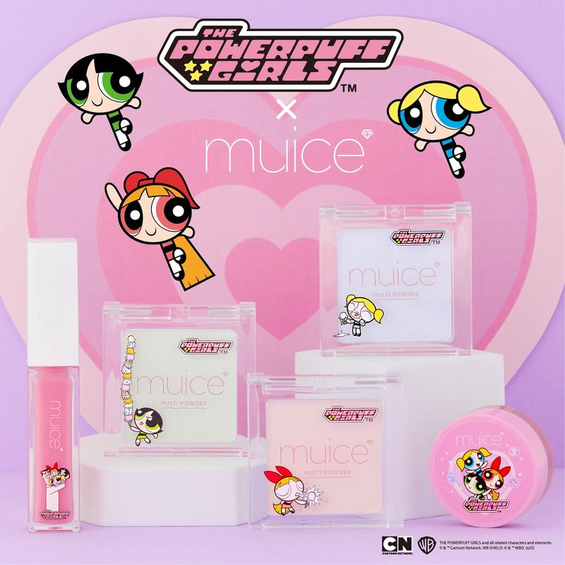 【10/31限定発売】かわにしみき プロデュースブランド：muice ミュアイス コラボアイテム＜「パワーパフガールズ」 コラボアイテム＞スフレdeチーク／スポットメンテパウダー／ちゅるリップランパー